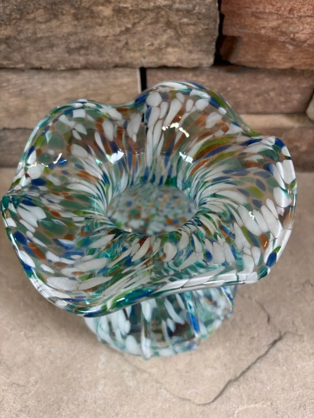 Confetti blown glass vase